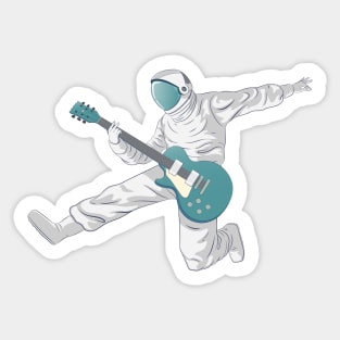 Astronaut Rocking Out with Guitar Sticker